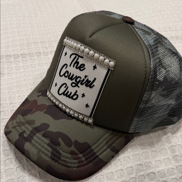Camouflage Trucker Hat with 'The Cowgirl Club' Patch - Picture 2 of 4